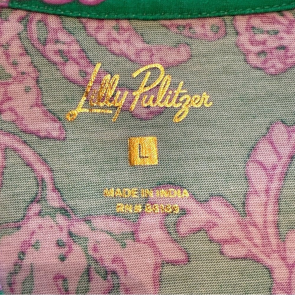 Lilly Pulitzer Alyssa A-Line Long Sleeve Dress in Brazilian Green Salty Sandbar - Picture 11 of 16